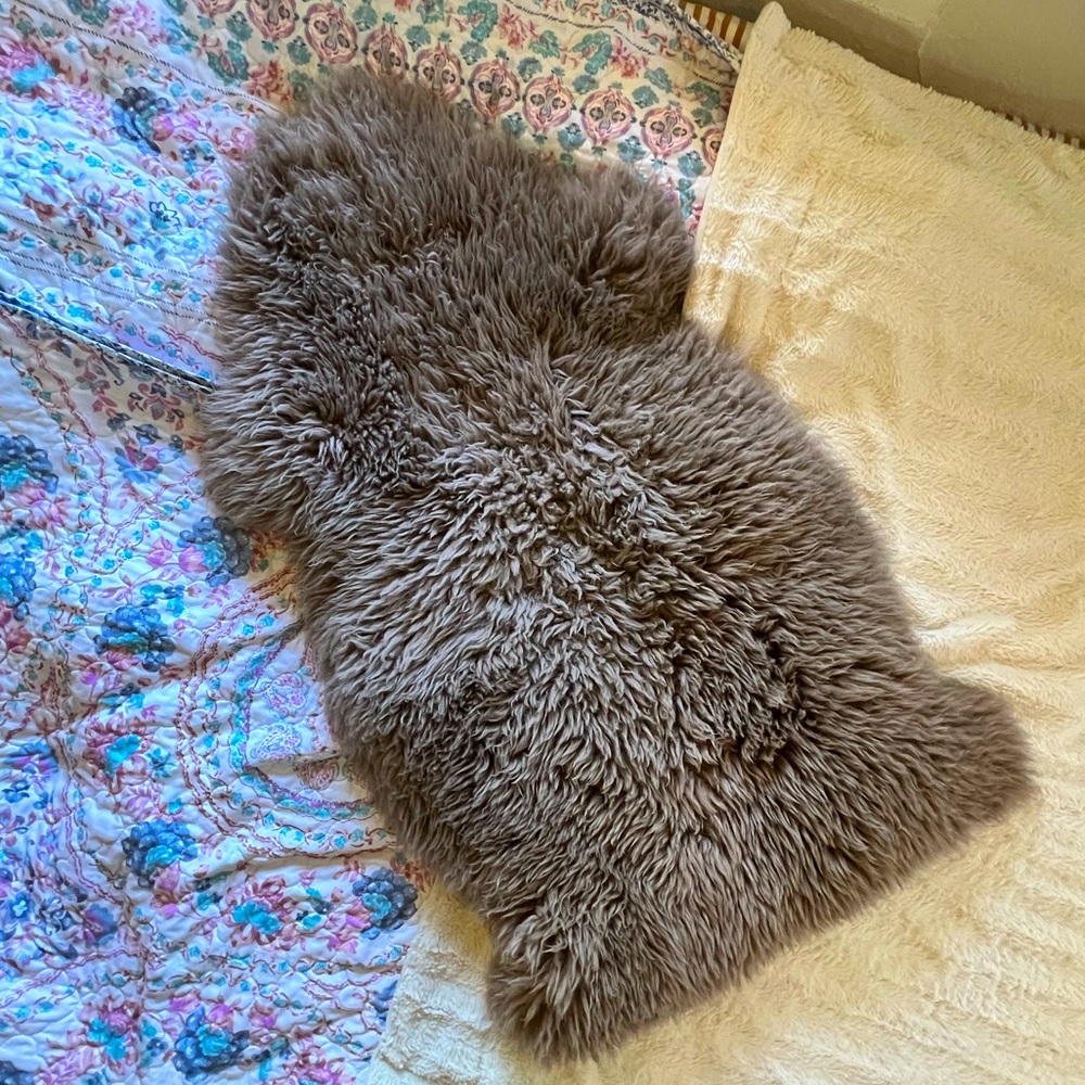 Real Sheepskin Rug 24x38 soft sheep leather wool